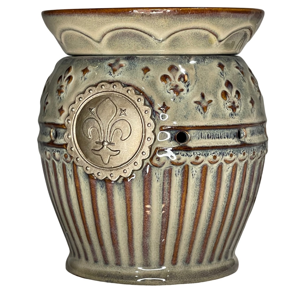 Scentsy Charlemagne Full Size Wax Warmer Fleur De Lis Ceramic DSW-CHRL